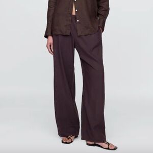 GAP Linen-Blend Easy Wide-Hem Pants - Size XXL